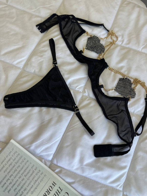 Amour Black Jartiyer Seti