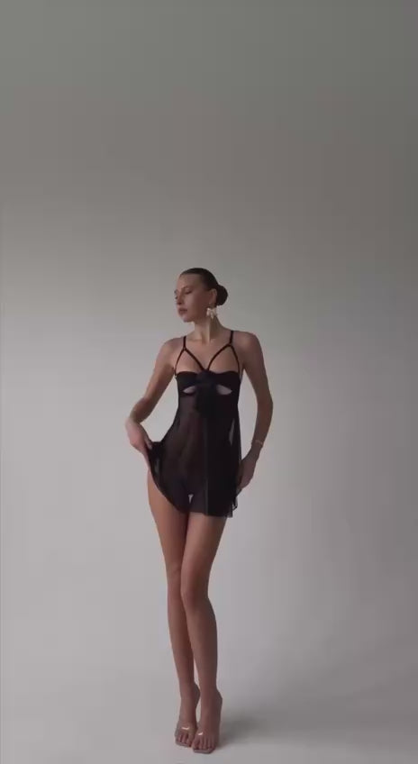 🖤 Roselle Black Premium Babydoll